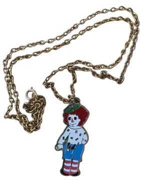 Vintage Raggedy Andy Necklace
Original Chain Enamel SMS Pendant
Charm